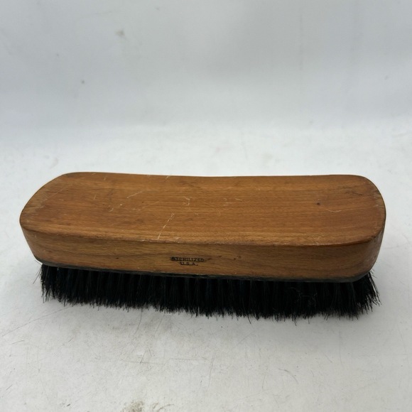 Sterilized Shoe Brush Brown Black Utility Tool Wooden Handle Durable Classic USA - Picture 1 of 6